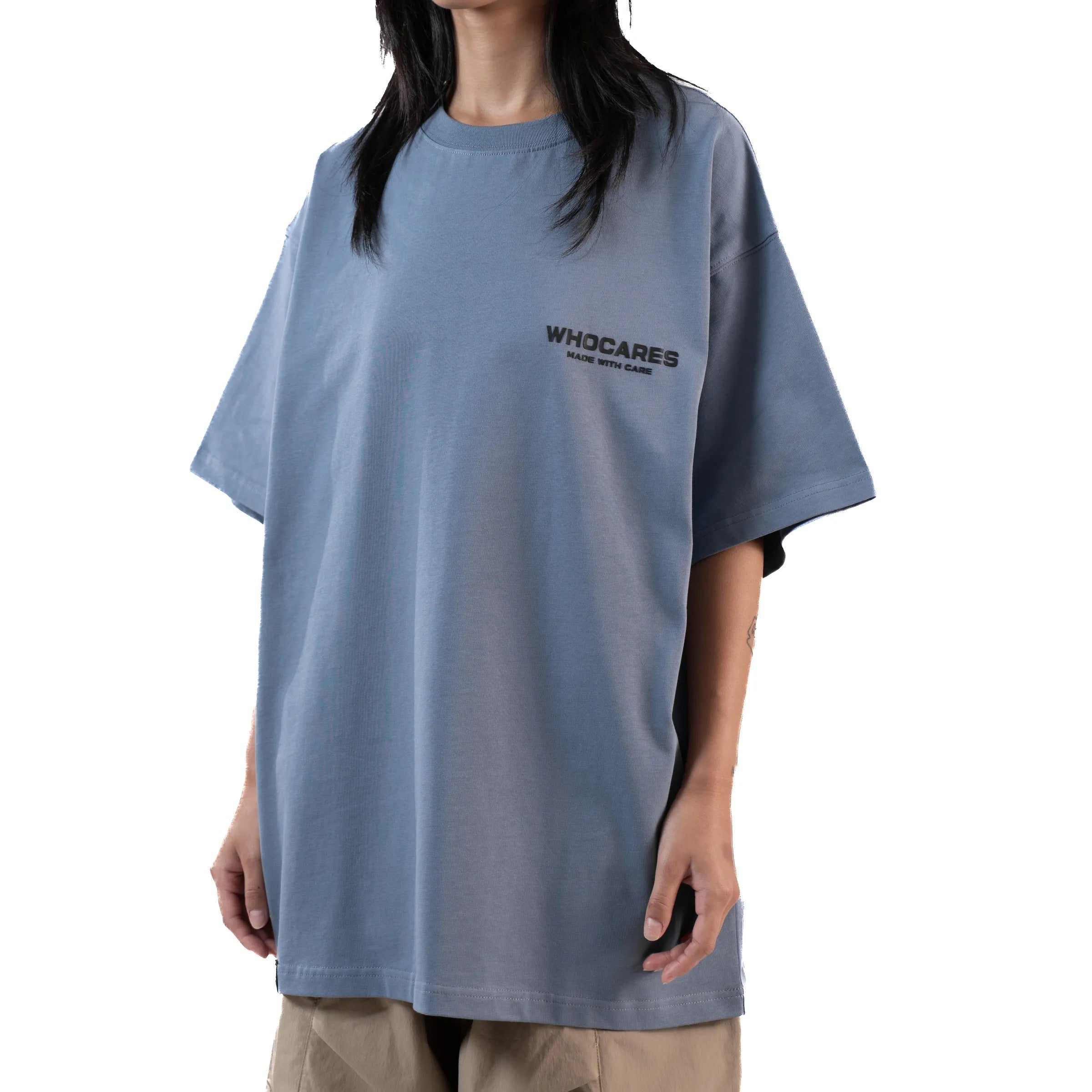 WHOCARES LOGO TEE BLUE
