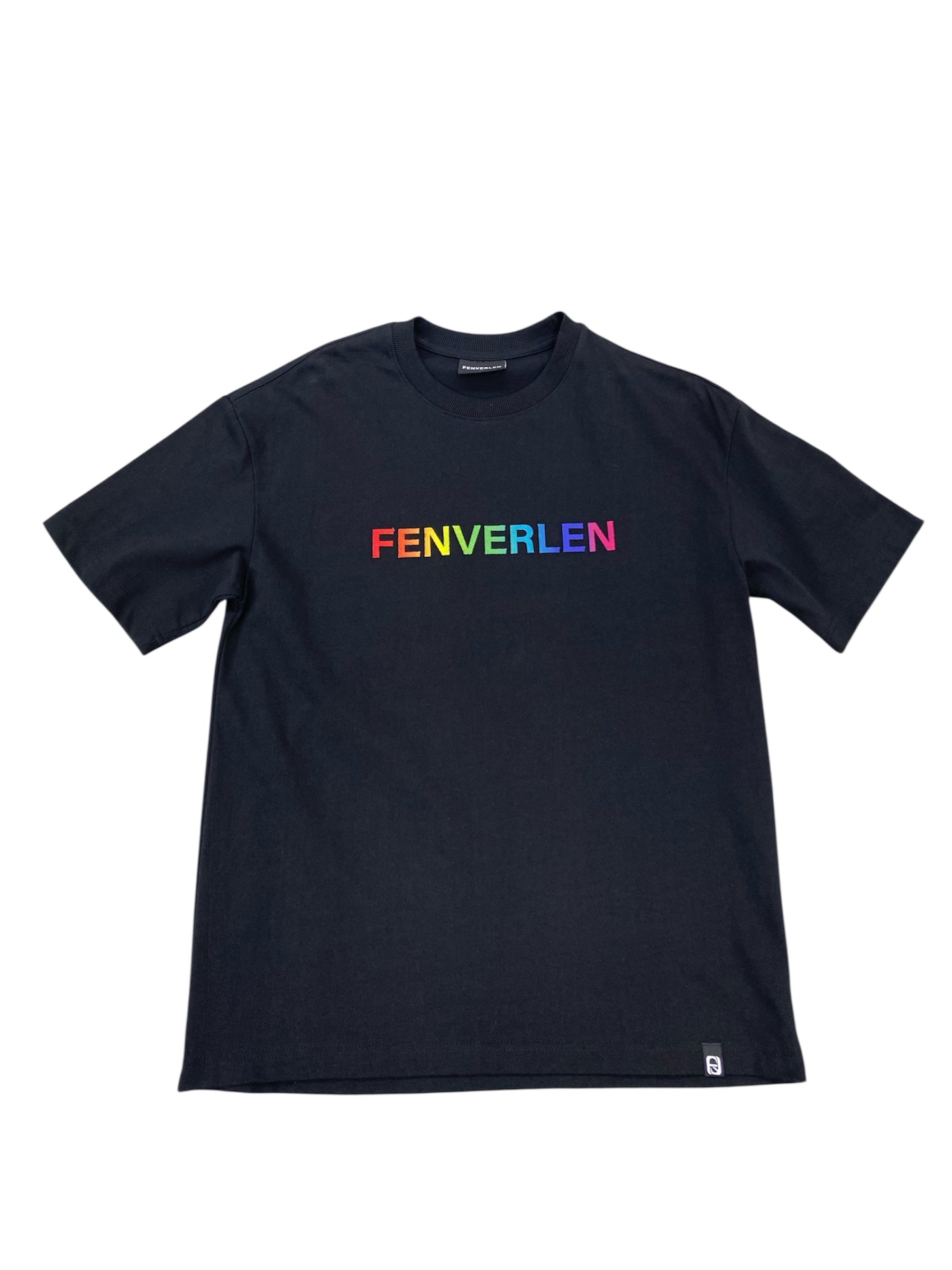 FENVERLAN RAINBOW EMBROIDERY TEE BLACK