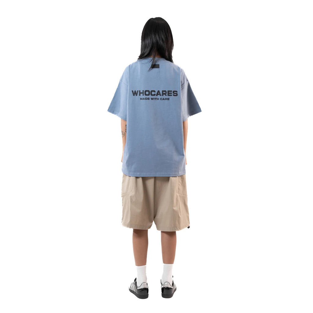 WHOCARES LOGO TEE BLUE