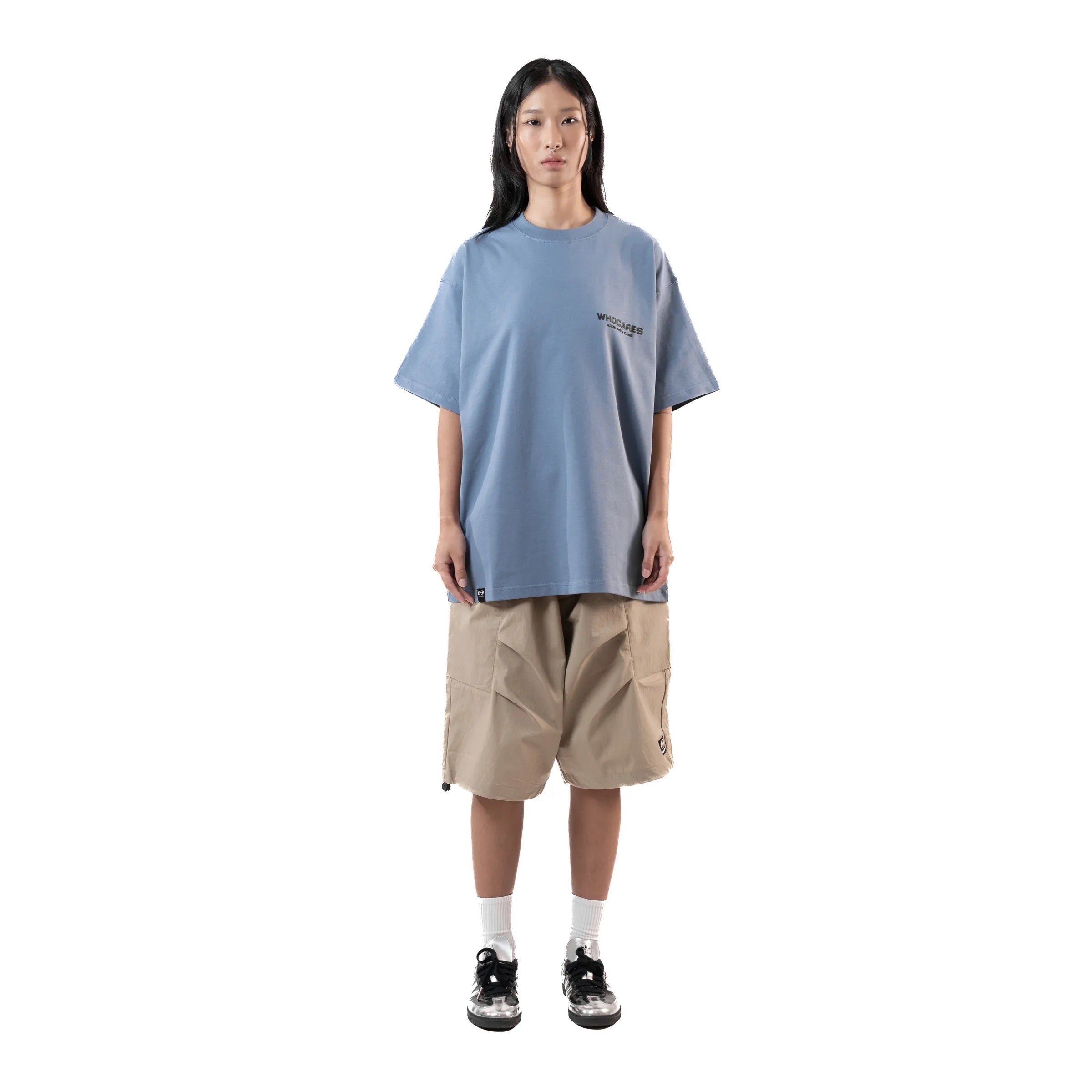 WHOCARES LOGO TEE BLUE