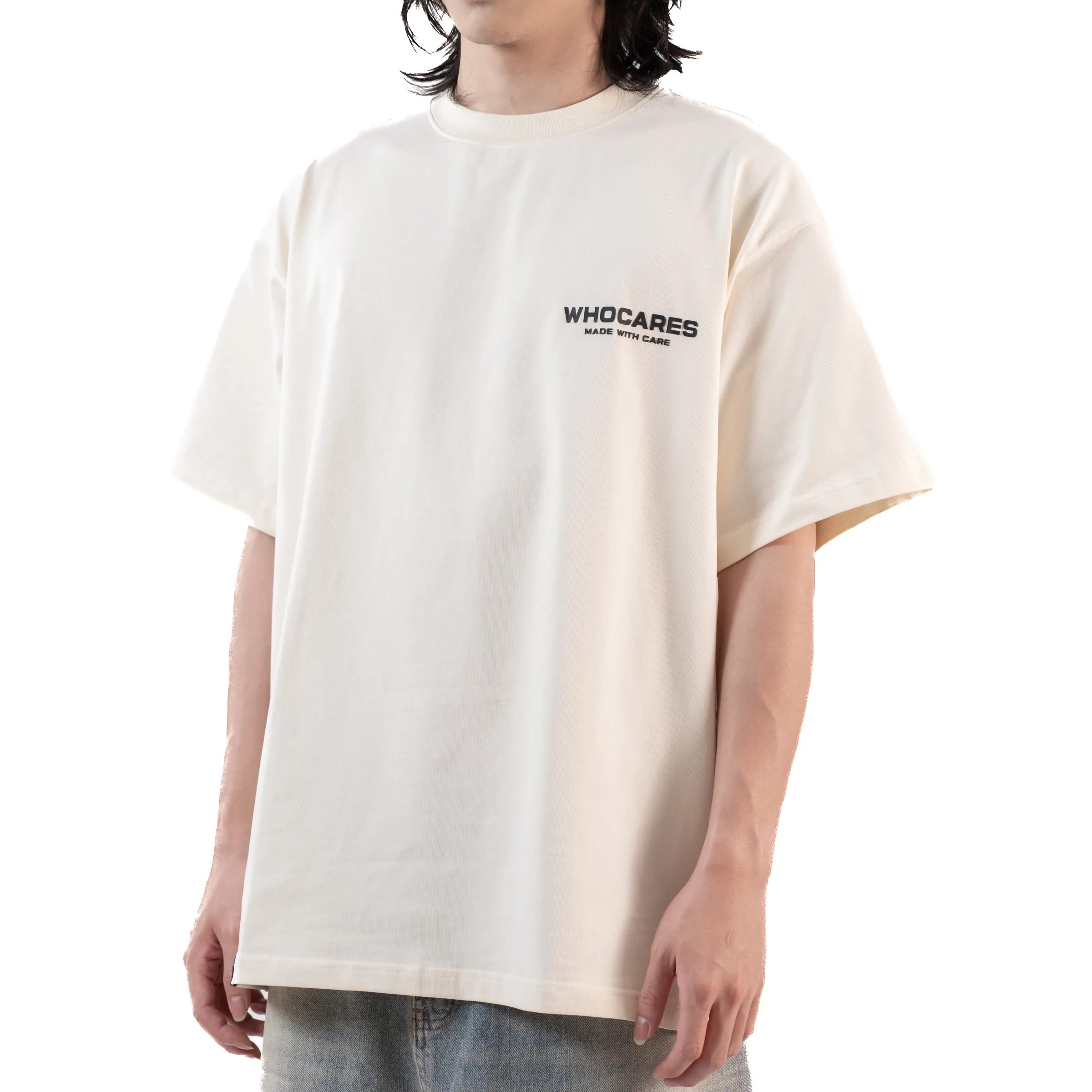 WHOCARES LOGO TEE BEIGE