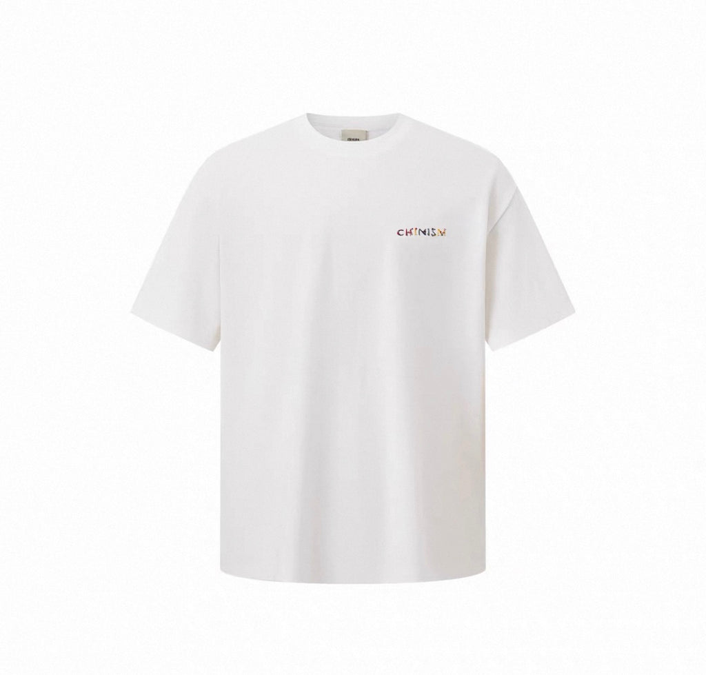CHINISM EMBROIDERY LOGO TEE WHITE