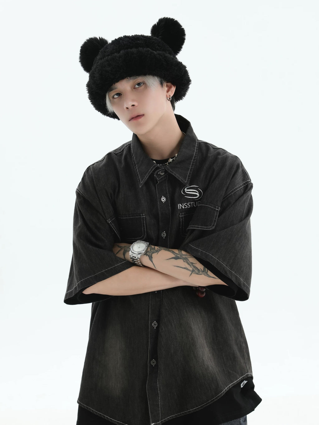 INS DENIM JACKET BLACK II TEE