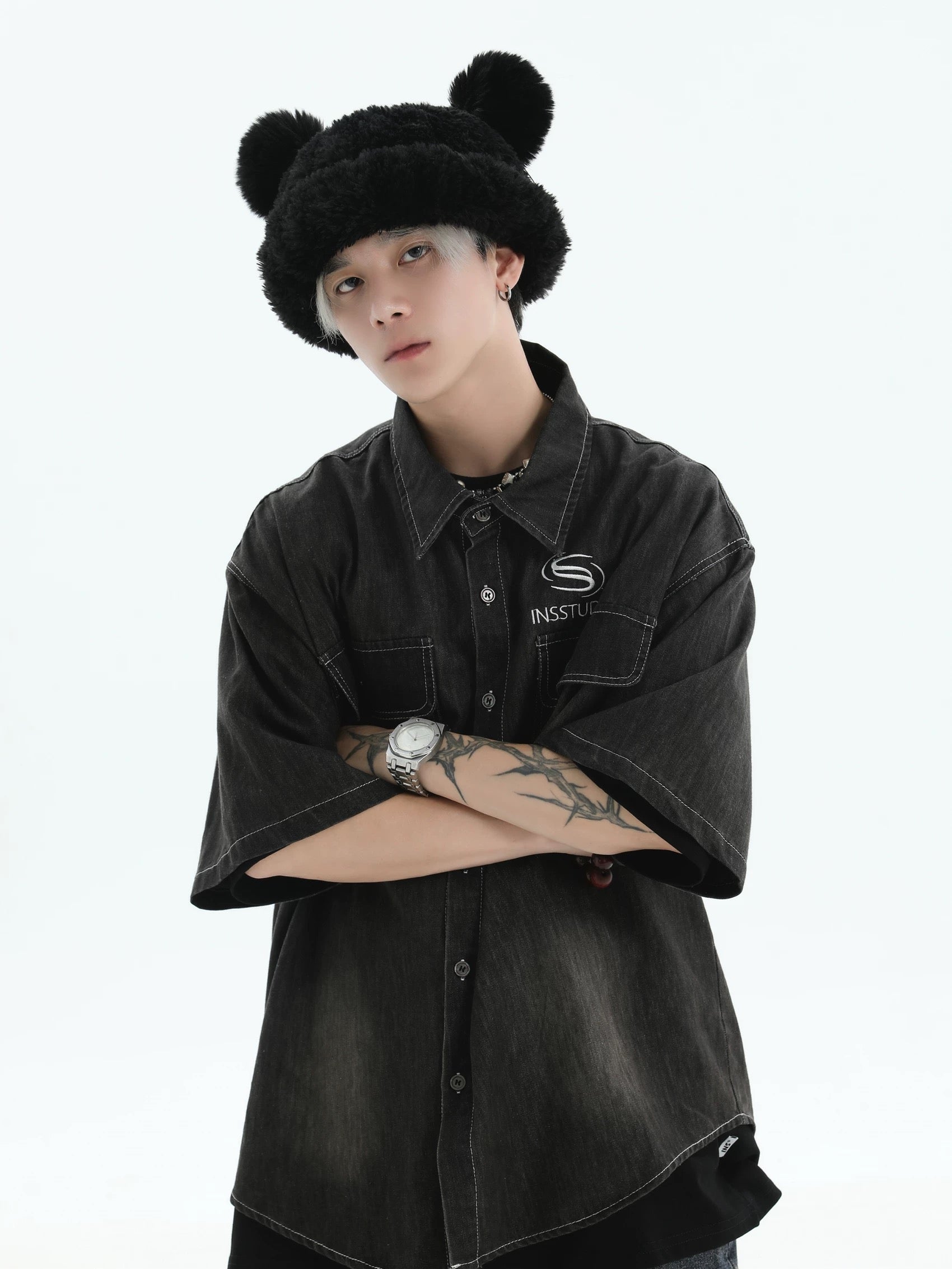 INS DENIM JACKET BLACK II TEE