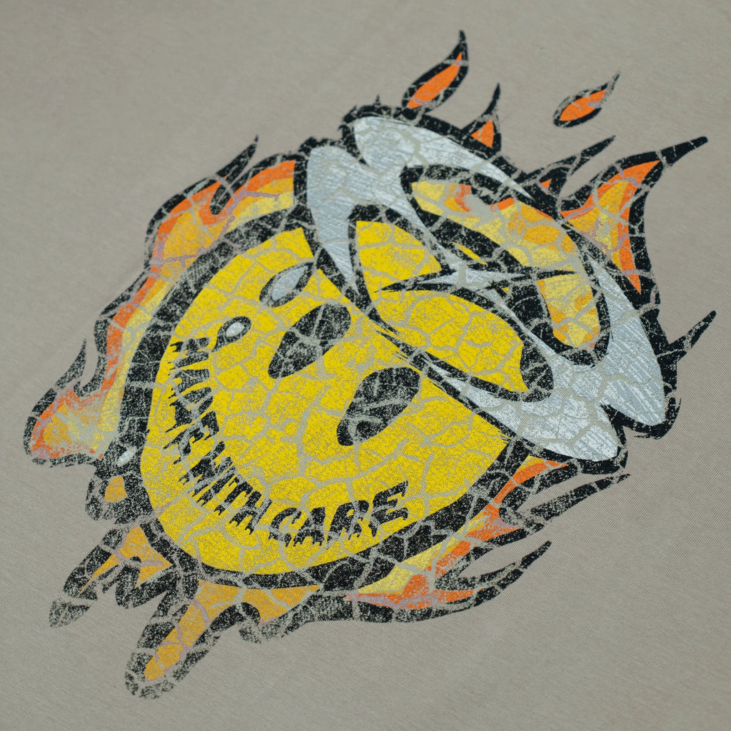 WHOCARES SMILEY KHAKI TEE