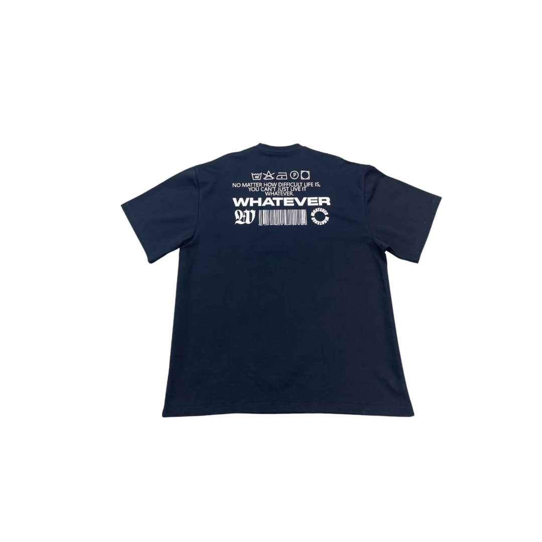 WHATEVER WASHED TAG TEE BLACK