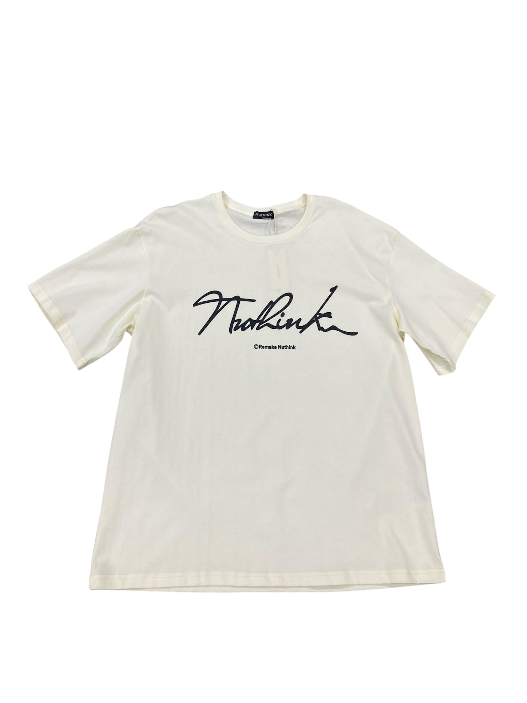 NUTHINK ART WORDS TEE CREAM