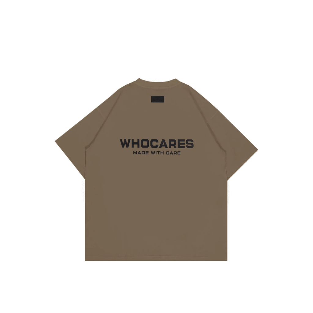 WHOCARES LOGO TEE BROWN