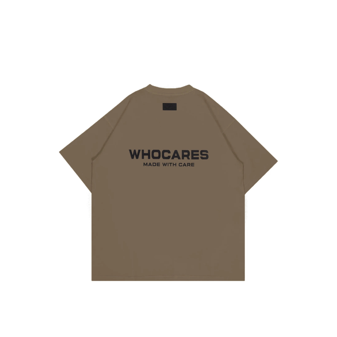 WHOCARES LOGO TEE BROWN