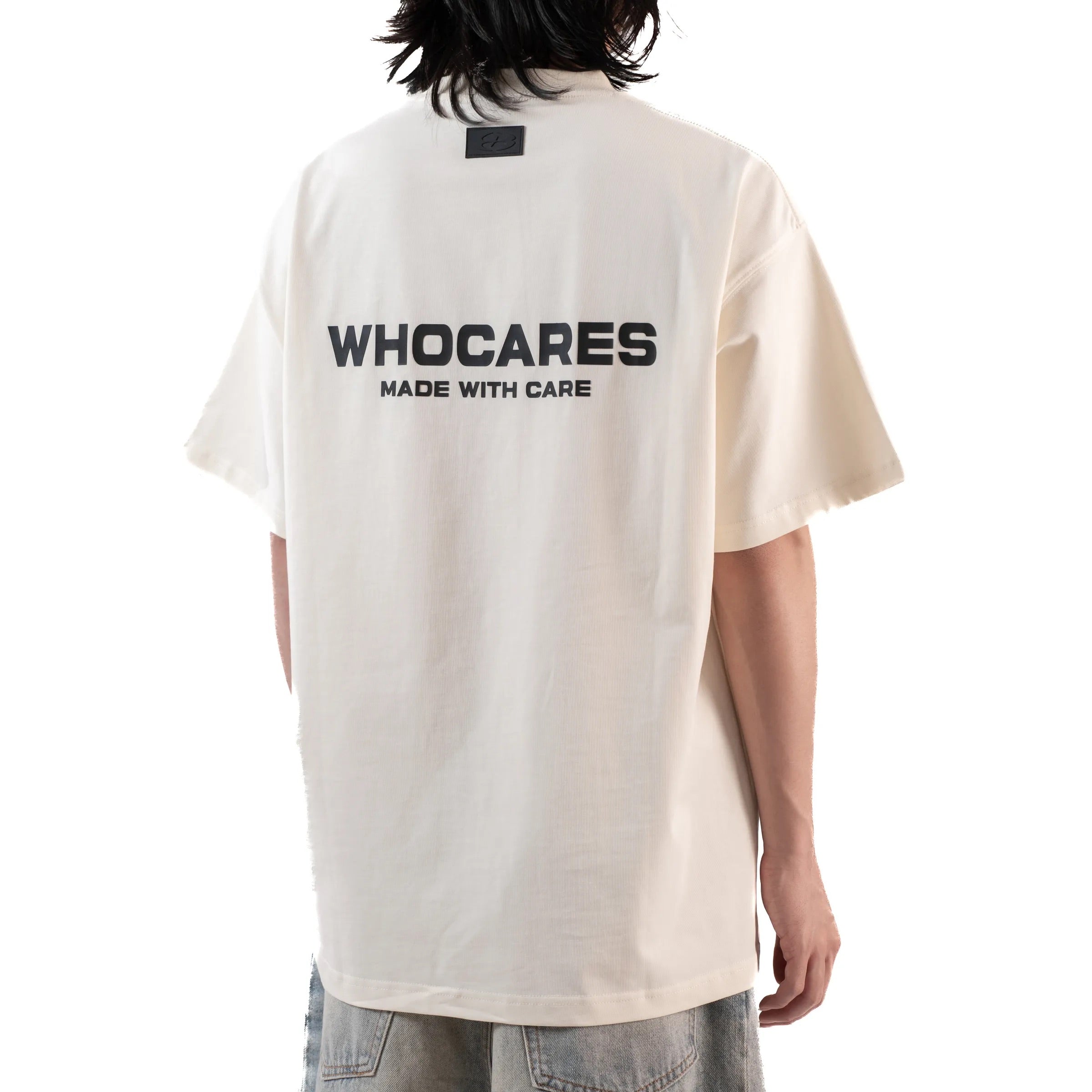 WHOCARES LOGO TEE BEIGE