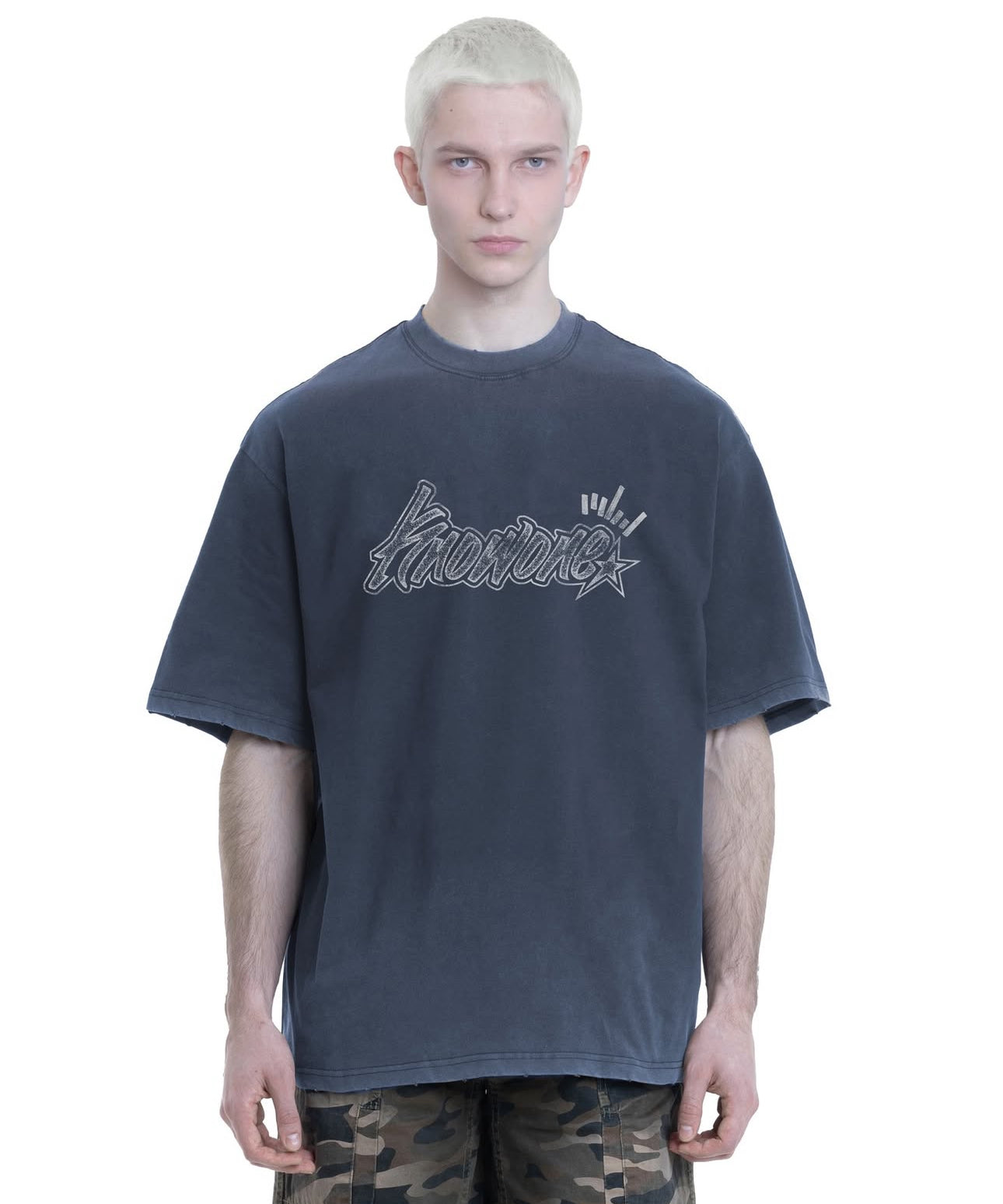 KNOWONE GRAFFITI TEE DENIM BLUE