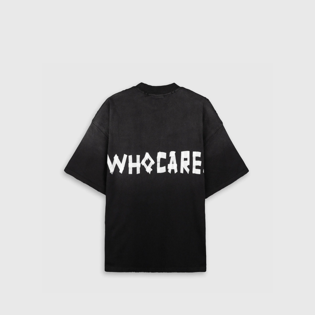 WHOCARES TAPE LOGO TEE V2 BLACK