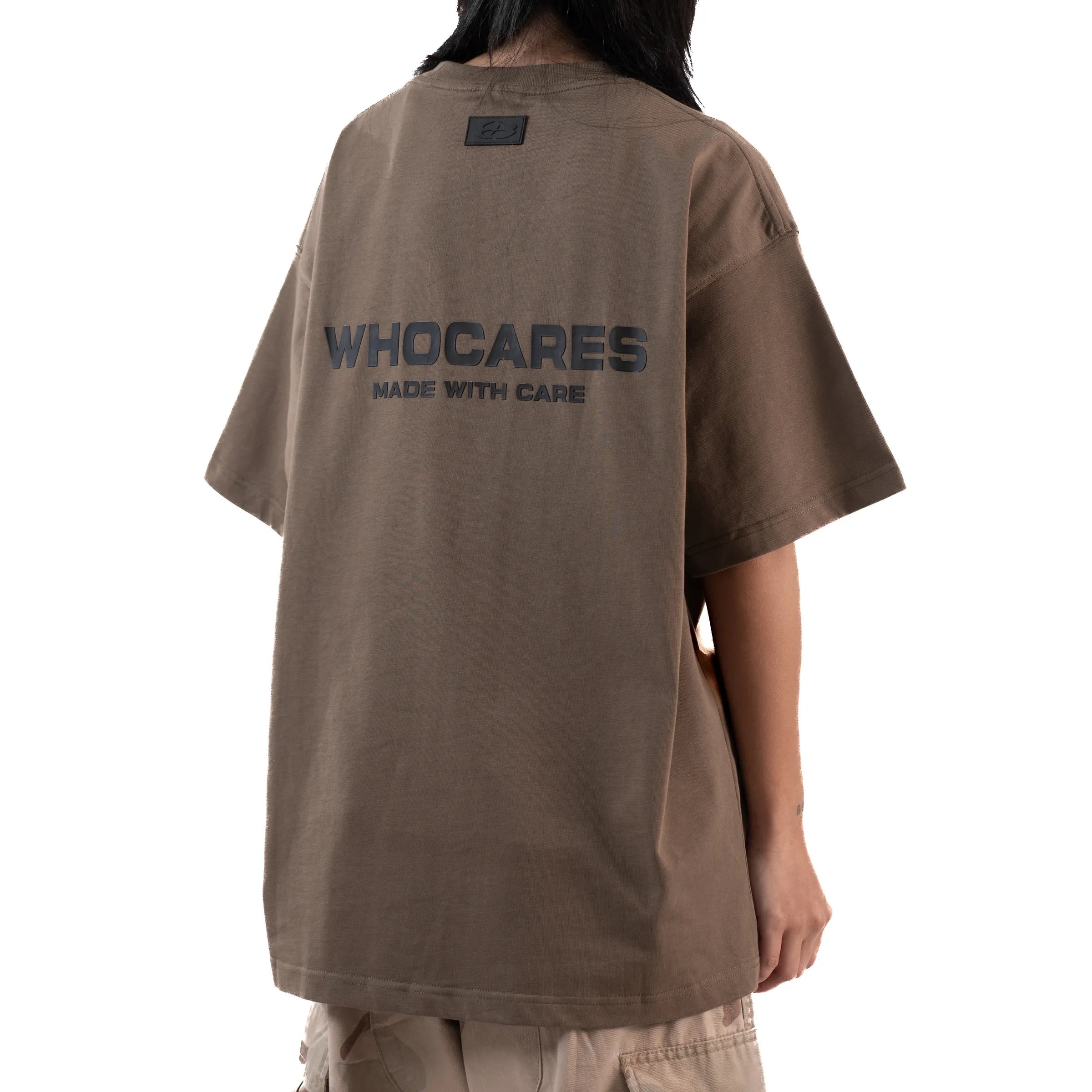 WHOCARES LOGO TEE BROWN