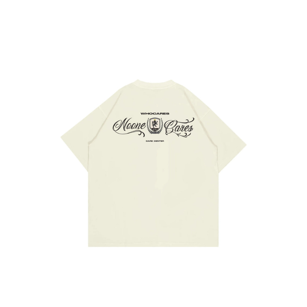 WHOCARE EMBLEM TEE BEIGE