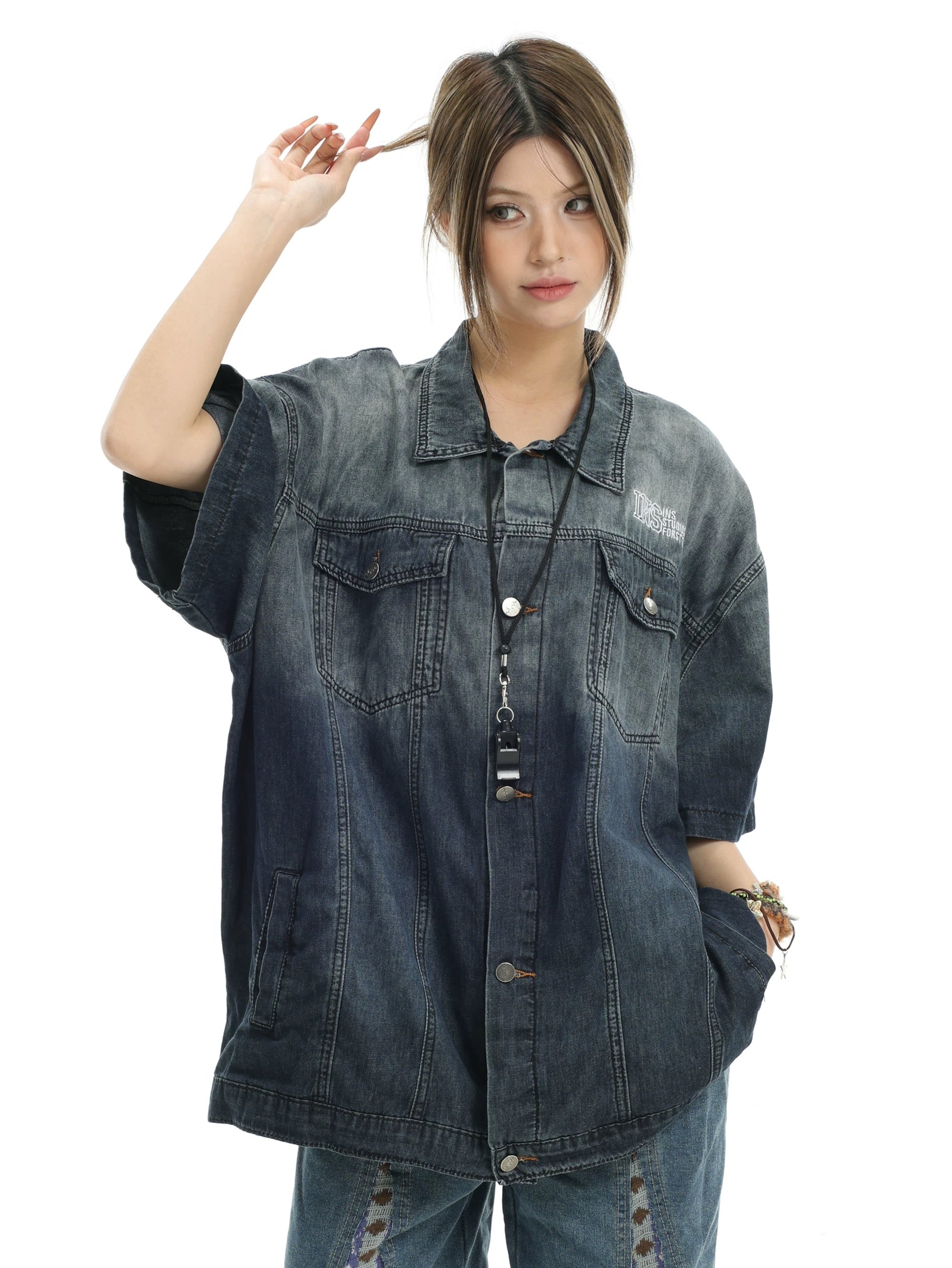 INS DENIM JACKET BLUE  TEE