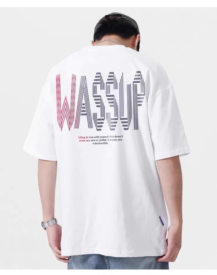 WASSUP LINE TEE WHITE