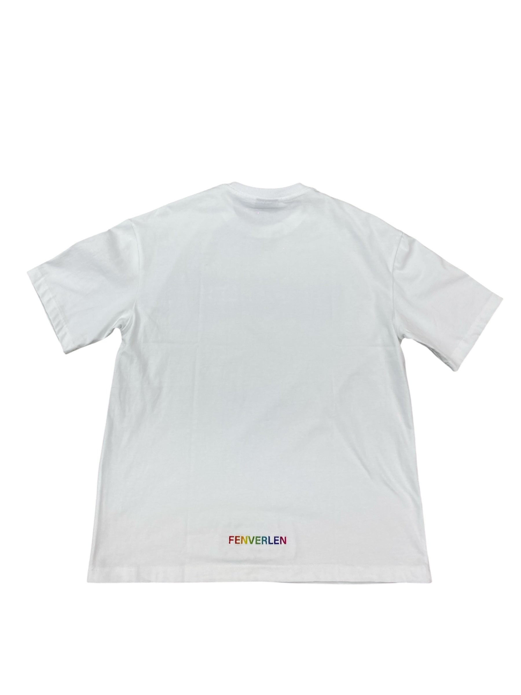FENVERLAN RAINBOW EMBROIDERY TEE WHITE