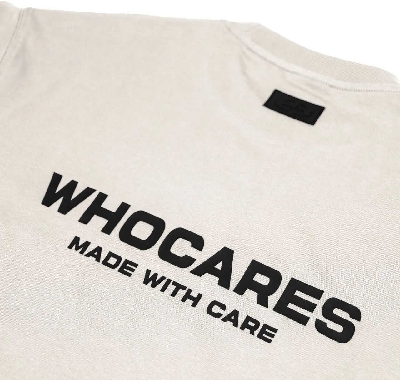 WHOCARES LOGO TEE BEIGE