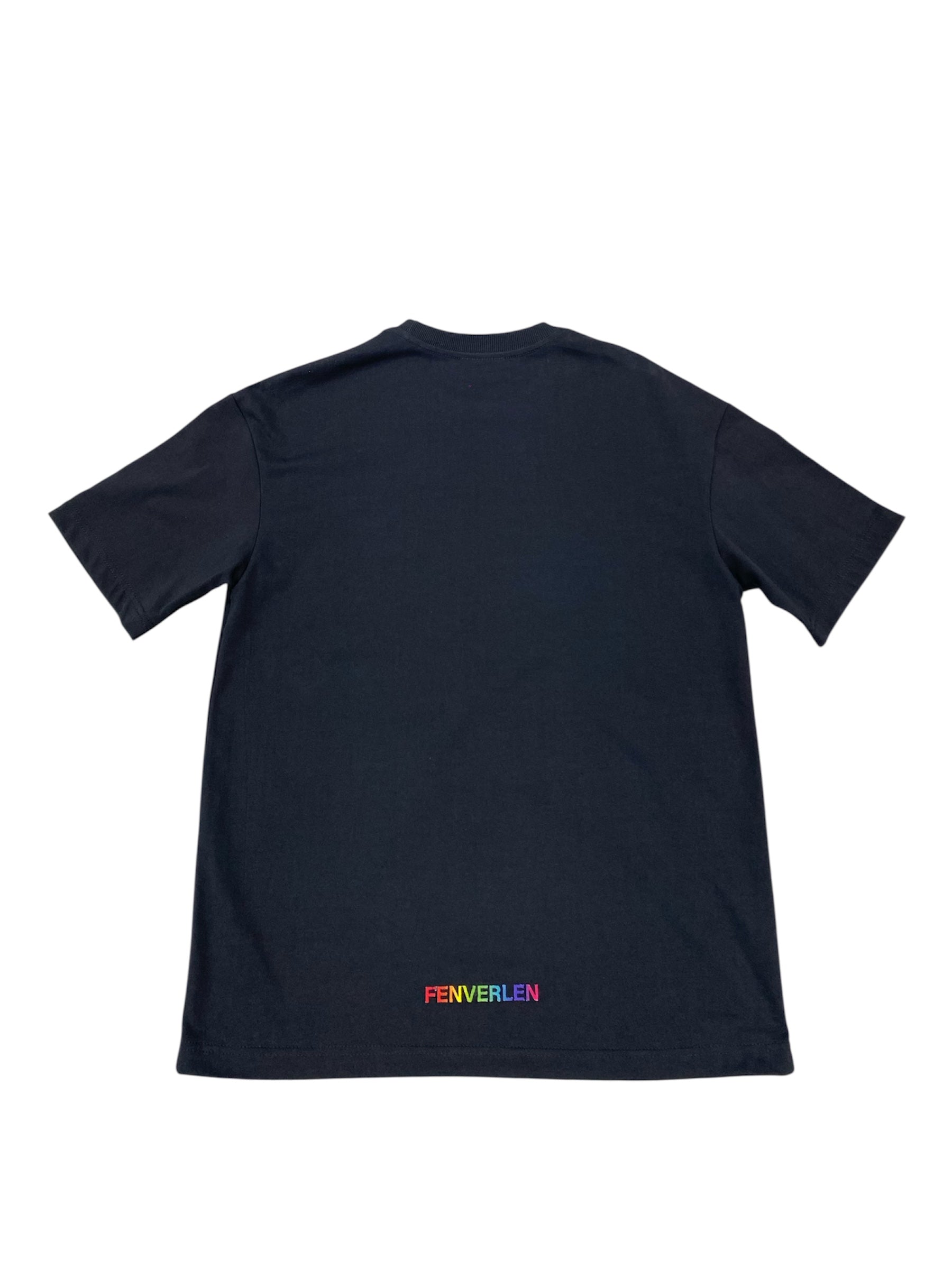 FENVERLAN RAINBOW EMBROIDERY TEE BLACK