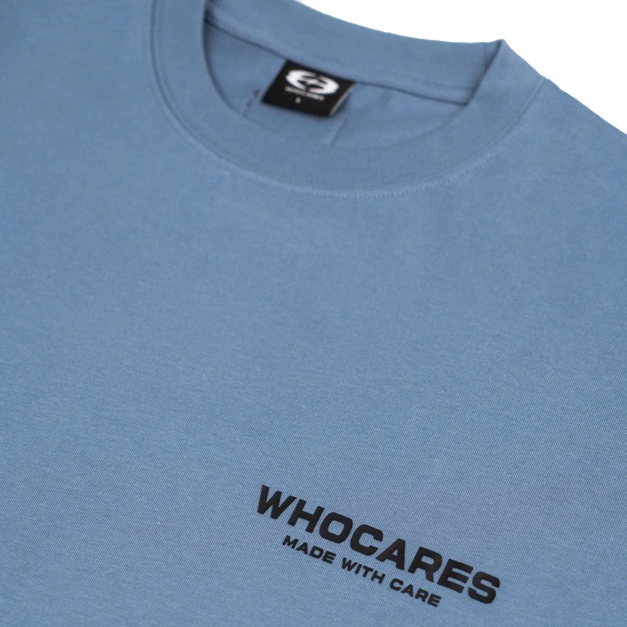 WHOCARES LOGO TEE BLUE