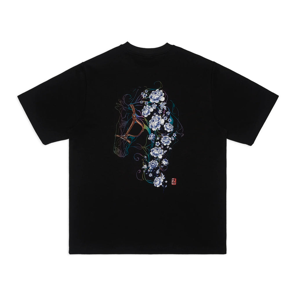 MONZTR FLORAL STALLION TEE BLACK