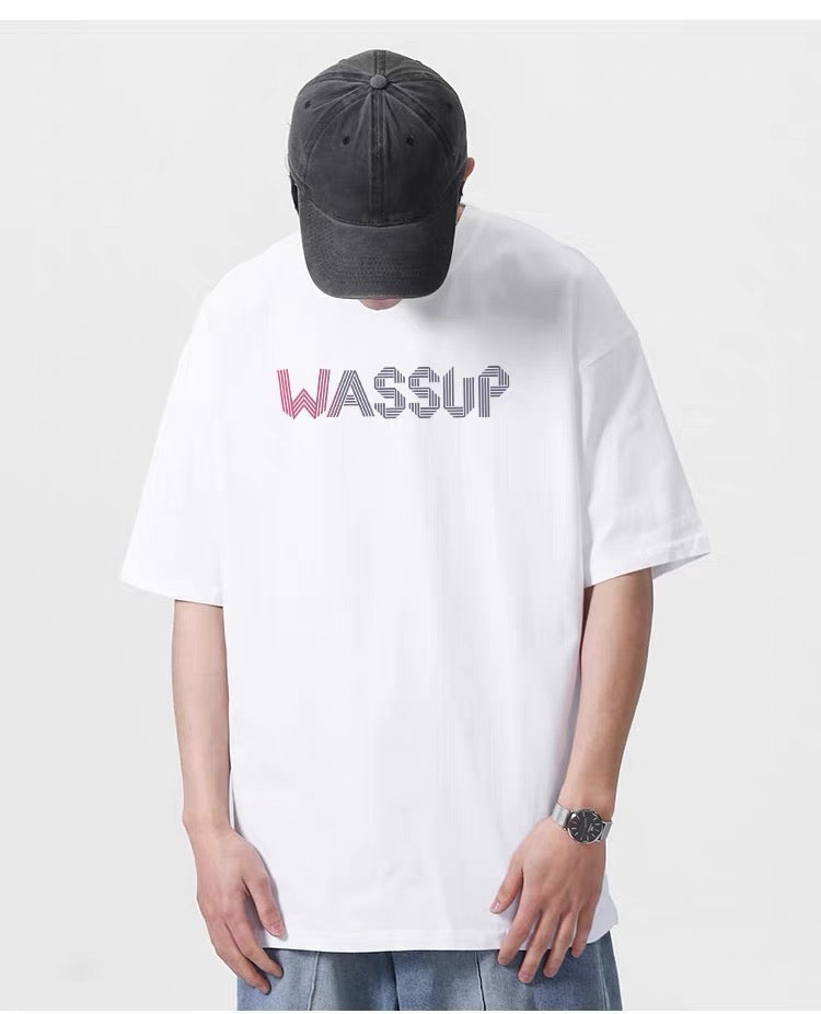 WASSUP LINE TEE WHITE