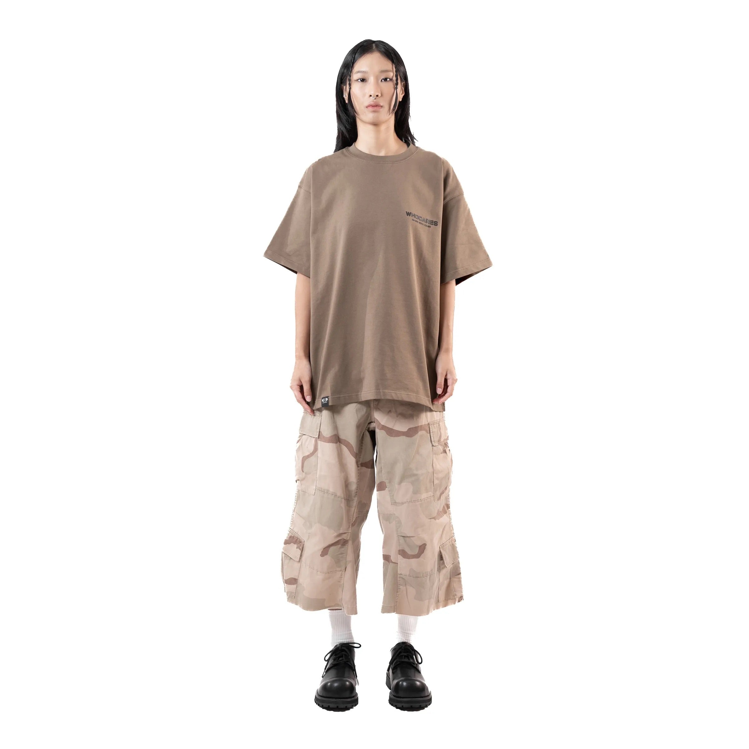 WHOCARES LOGO TEE BROWN