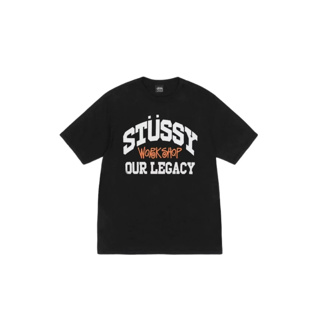 STUSSY COLLEQIATE TEE BLACK