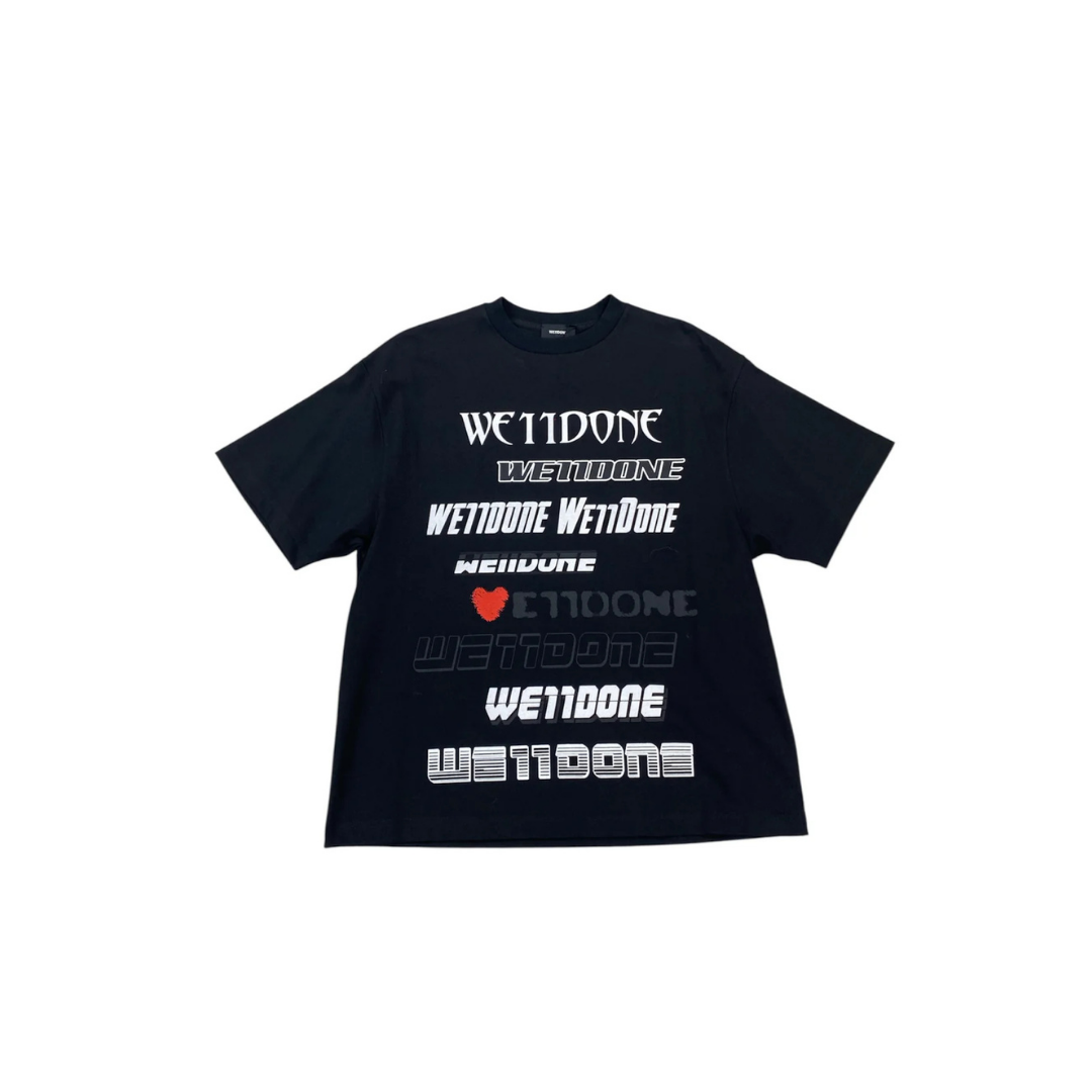 WE11DONE BLACK LOVE LOGO TEE