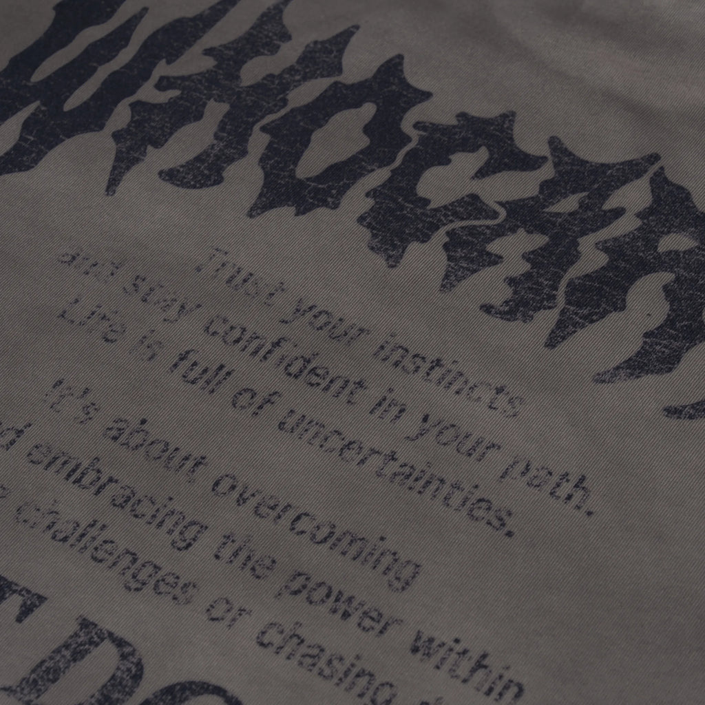 WHOCARES NO FEAR QUOTE TEE BROWN