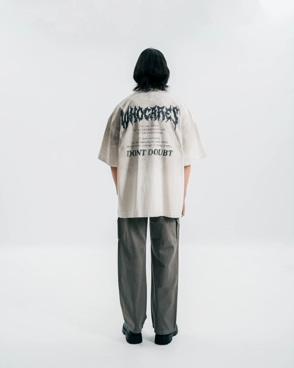 WHOCARES NO FEAR QUOTE TEE WHITE