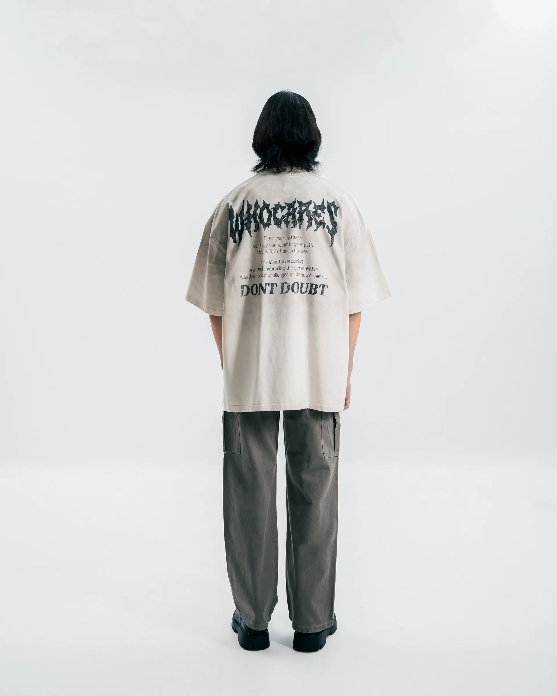WHOCARES NO FEAR QUOTE TEE WHITE