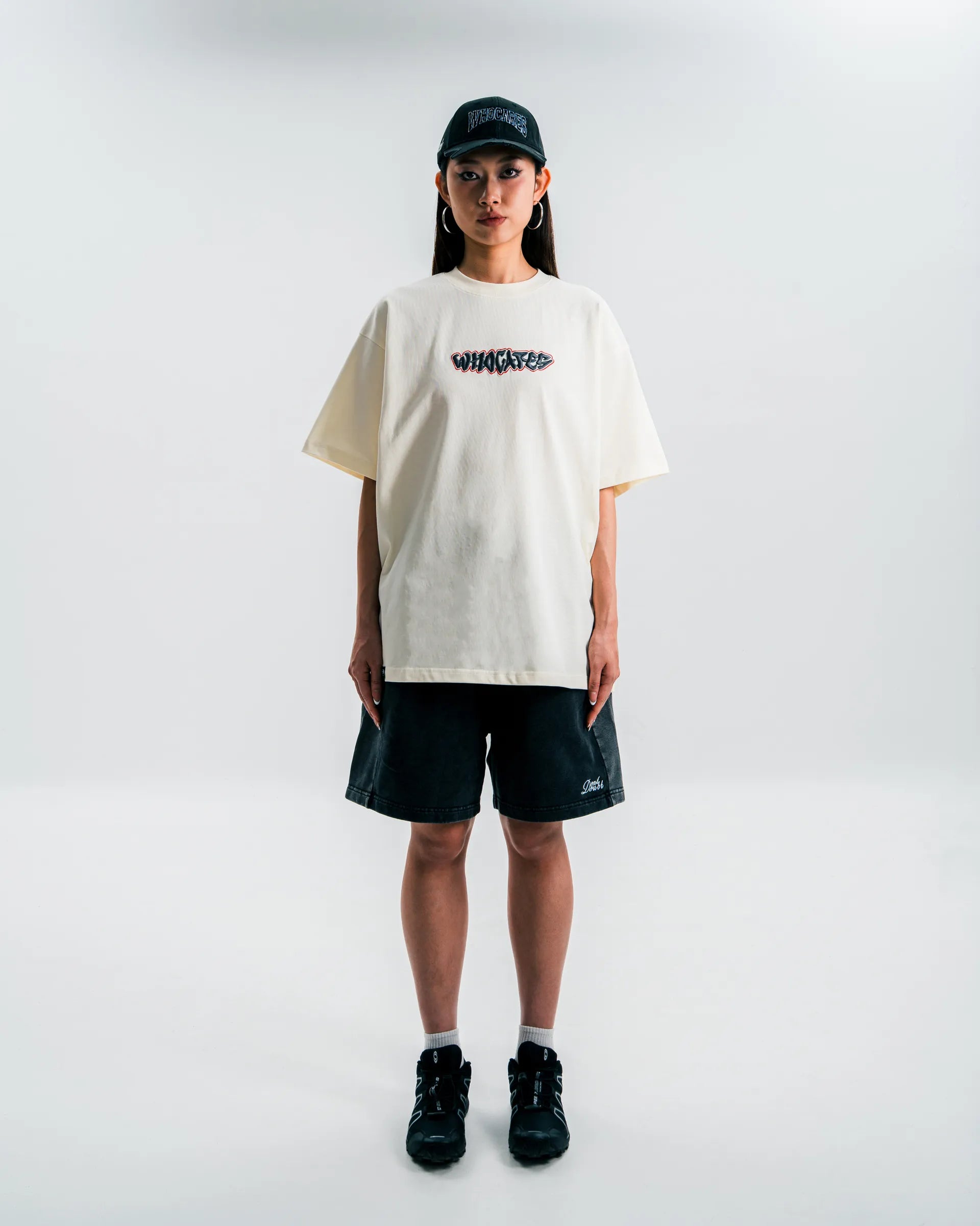 WHOCARES ALL IN EMBROIDERY TEE CREAM
