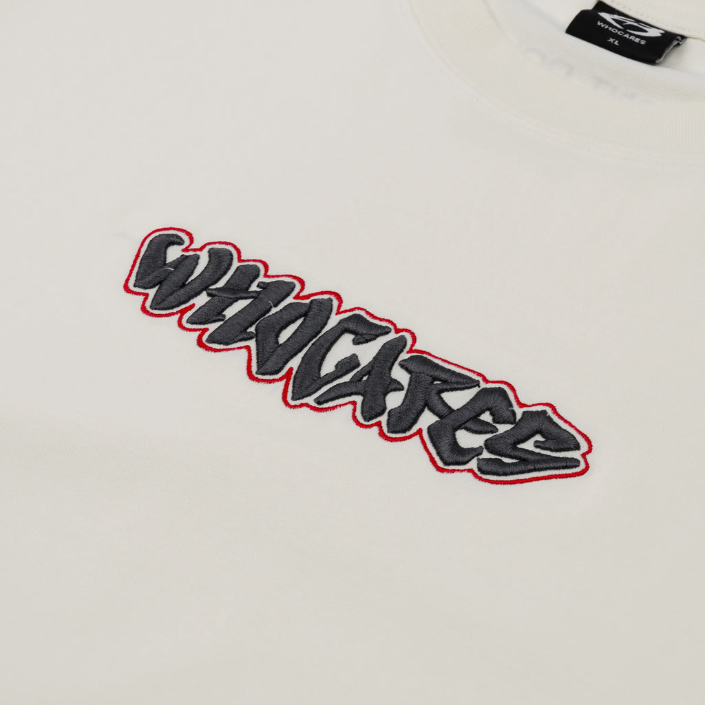 WHOCARES ALL IN EMBROIDERY TEE CREAM