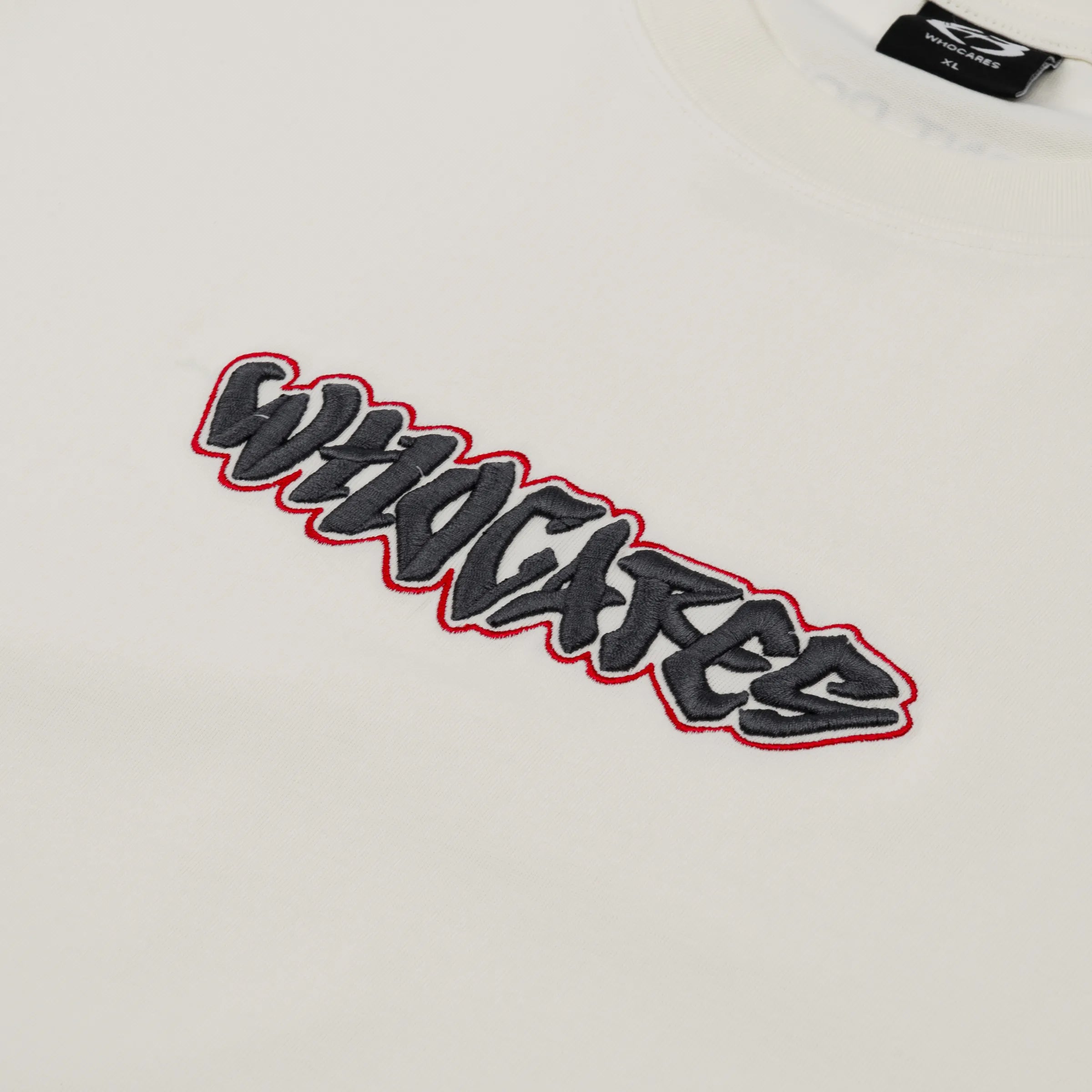 WHOCARES ALL IN EMBROIDERY TEE CREAM