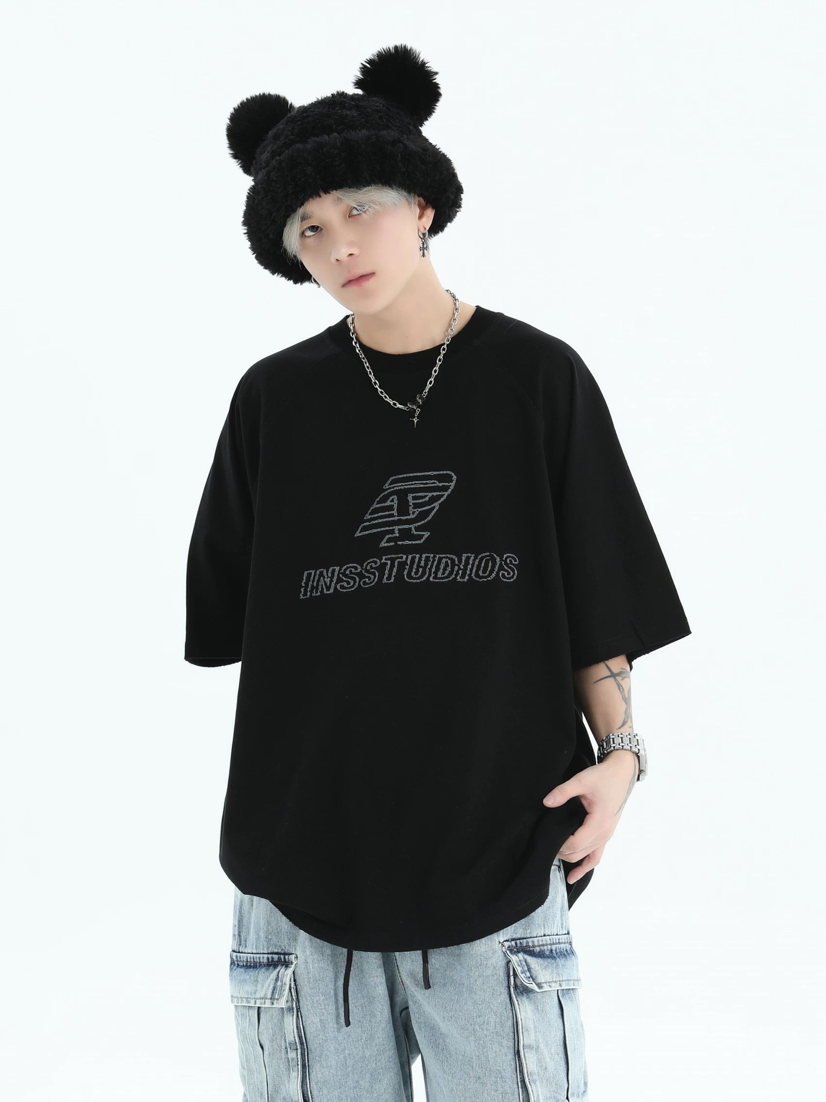 INS MP EMBRDB BLACK TEE