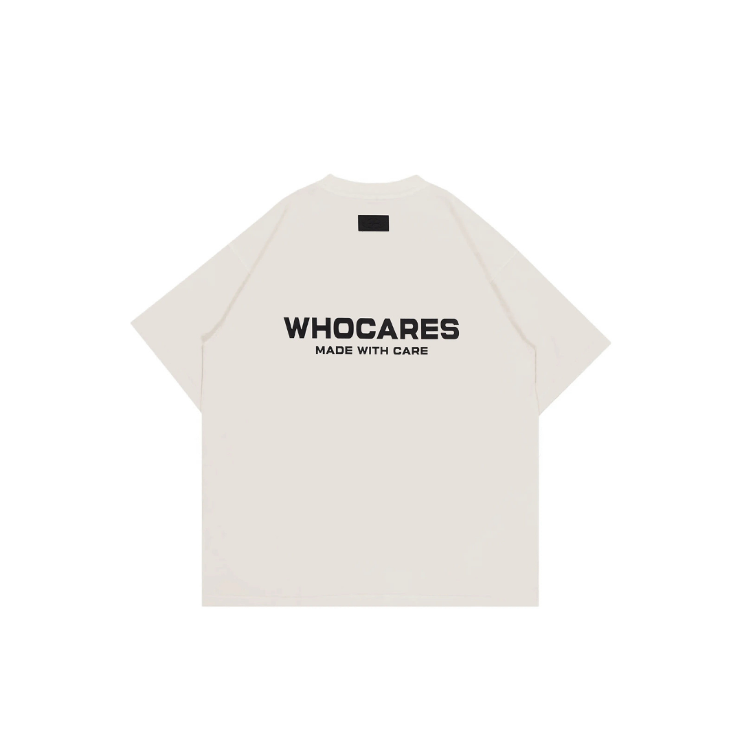 WHOCARES LOGO TEE BEIGE
