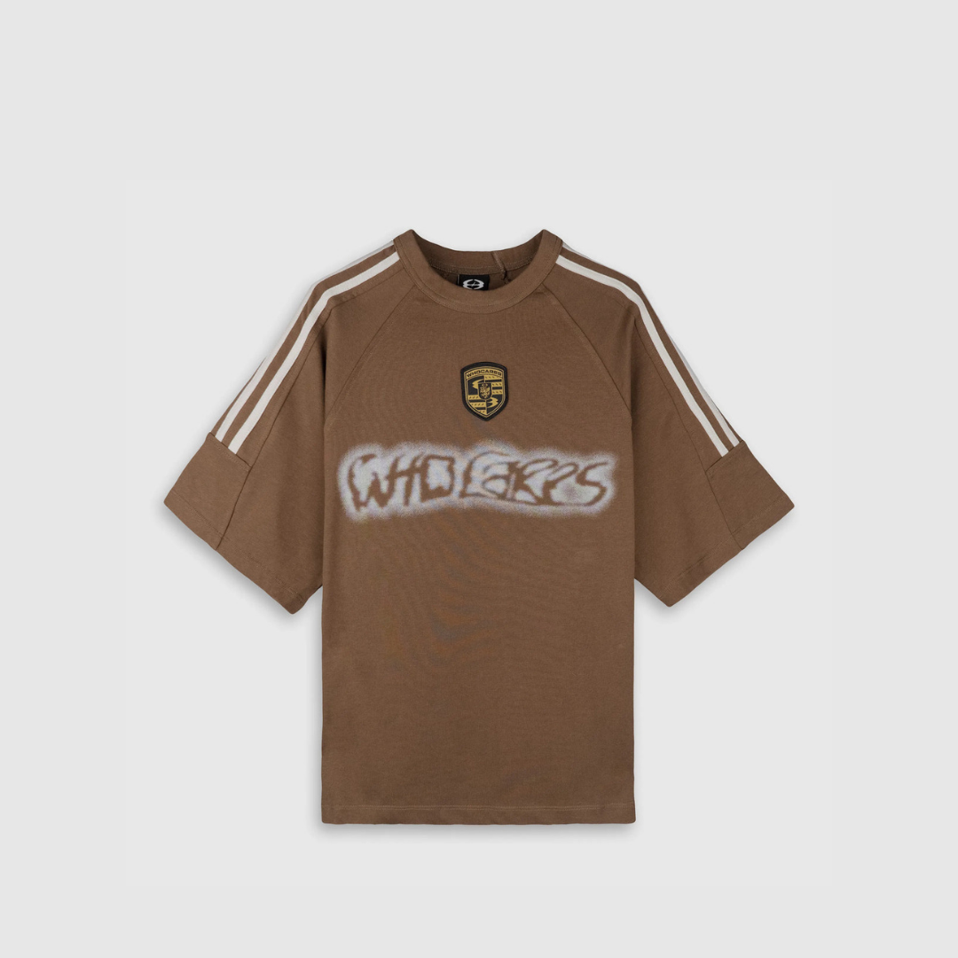 WHOCARES DISTORTED TEE BROWN