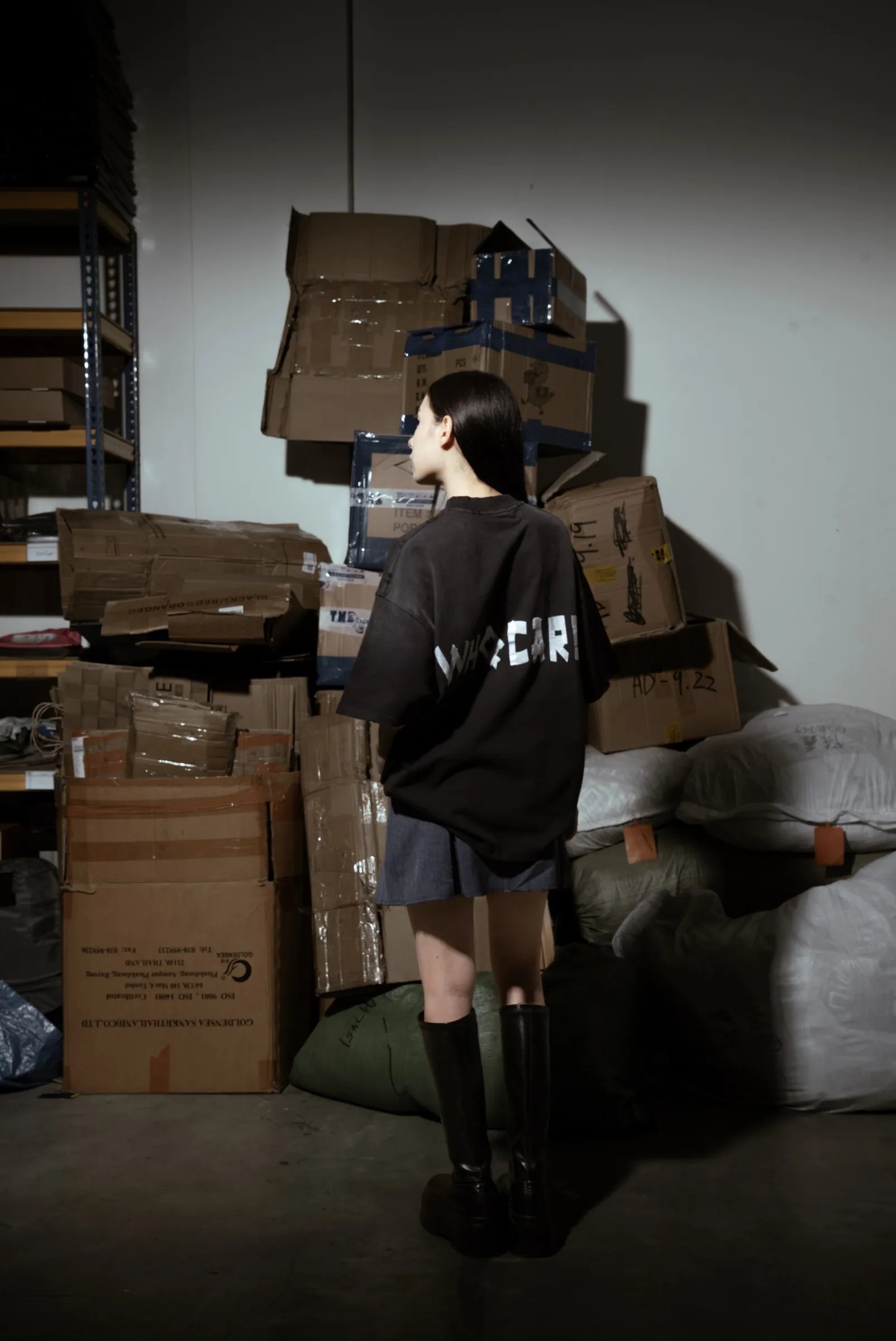 WHOCARES TAPE LOGO TEE V2 BLACK