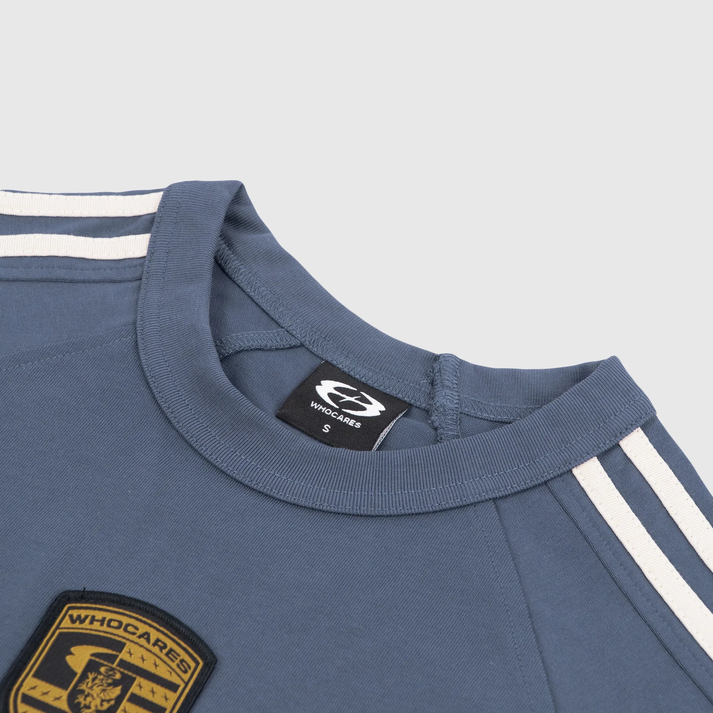 WHOCARES DISTORTED TEE BLUE