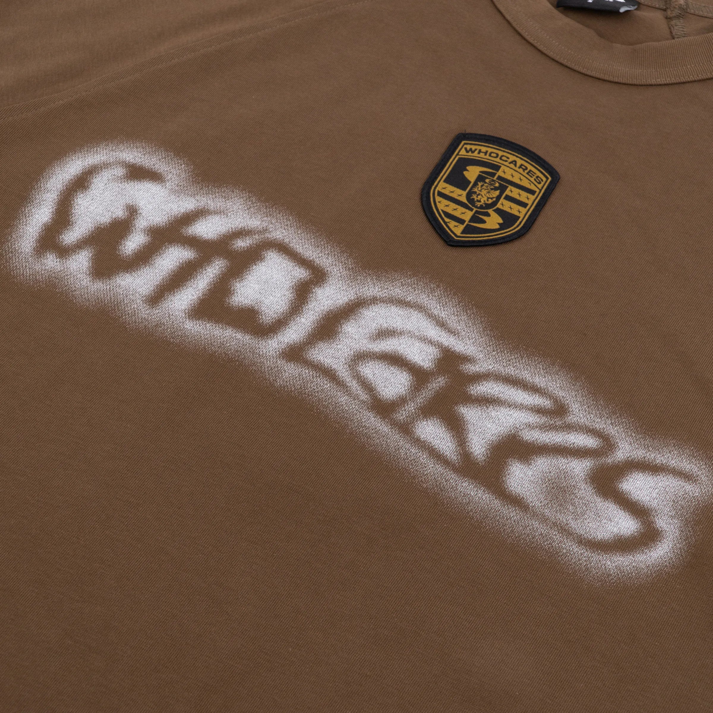 WHOCARES DISTORTED TEE BROWN