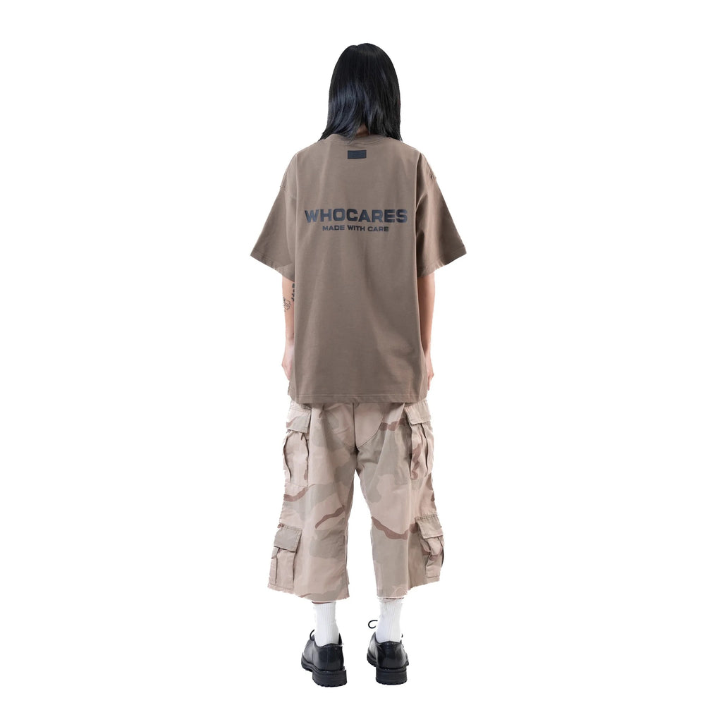 WHOCARES LOGO TEE BROWN