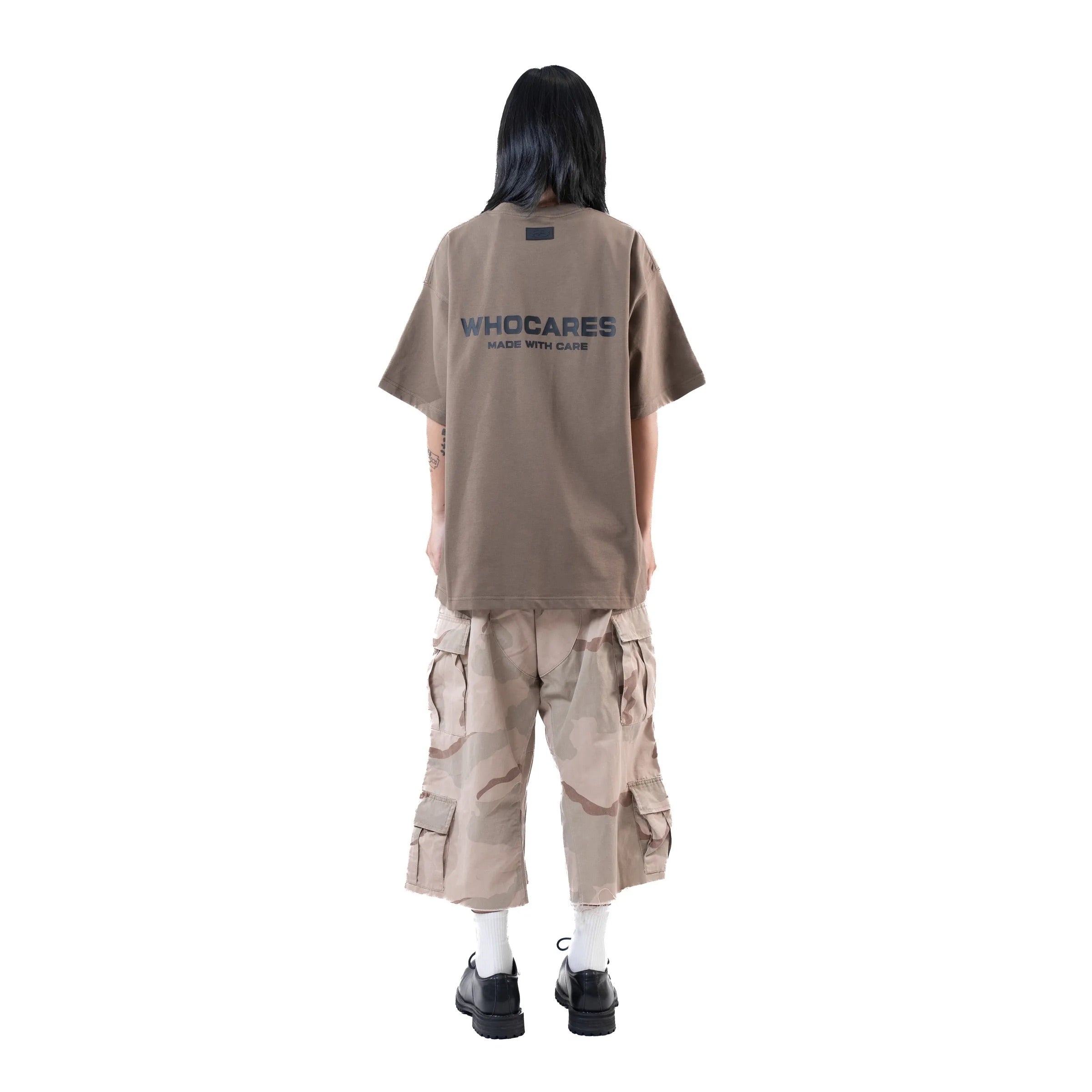 WHOCARES LOGO TEE BROWN