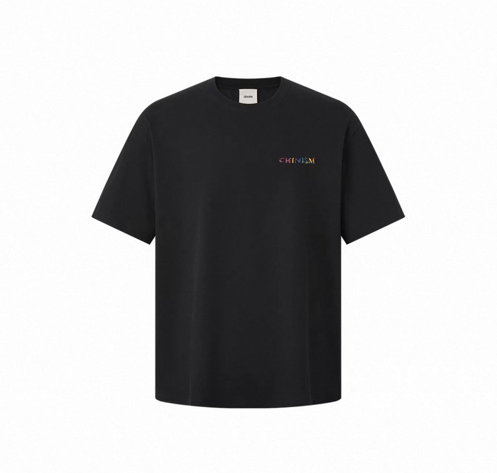 CHINISM EMBROIDERY LOGO TEE BLACK