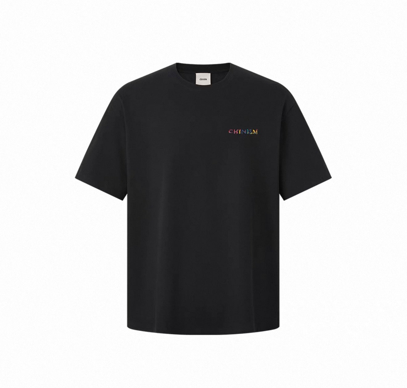 CHINISM EMBROIDERY LOGO TEE BLACK