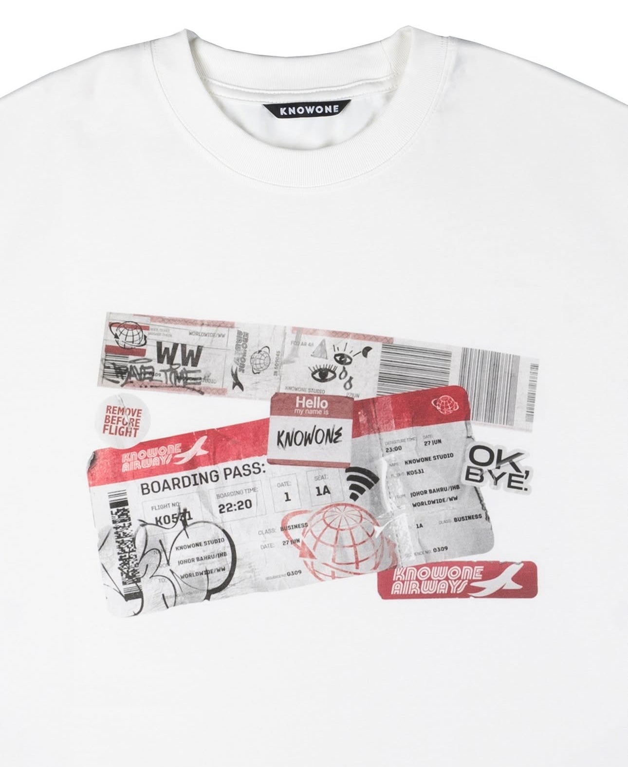 KNOWONE ITINERARY TEE WHITE