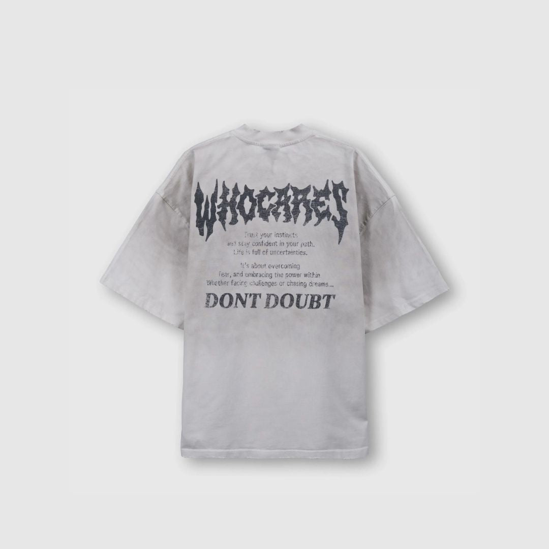 WHOCARES NO FEAR QUOTE TEE WHITE