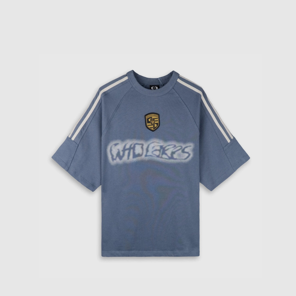WHOCARES DISTORTED TEE BLUE