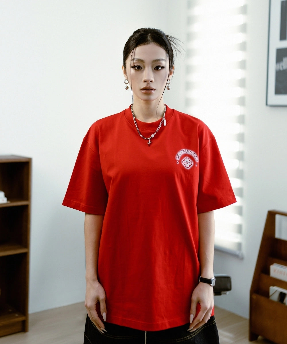 2ND LUMINOUS MARK TEE RED
