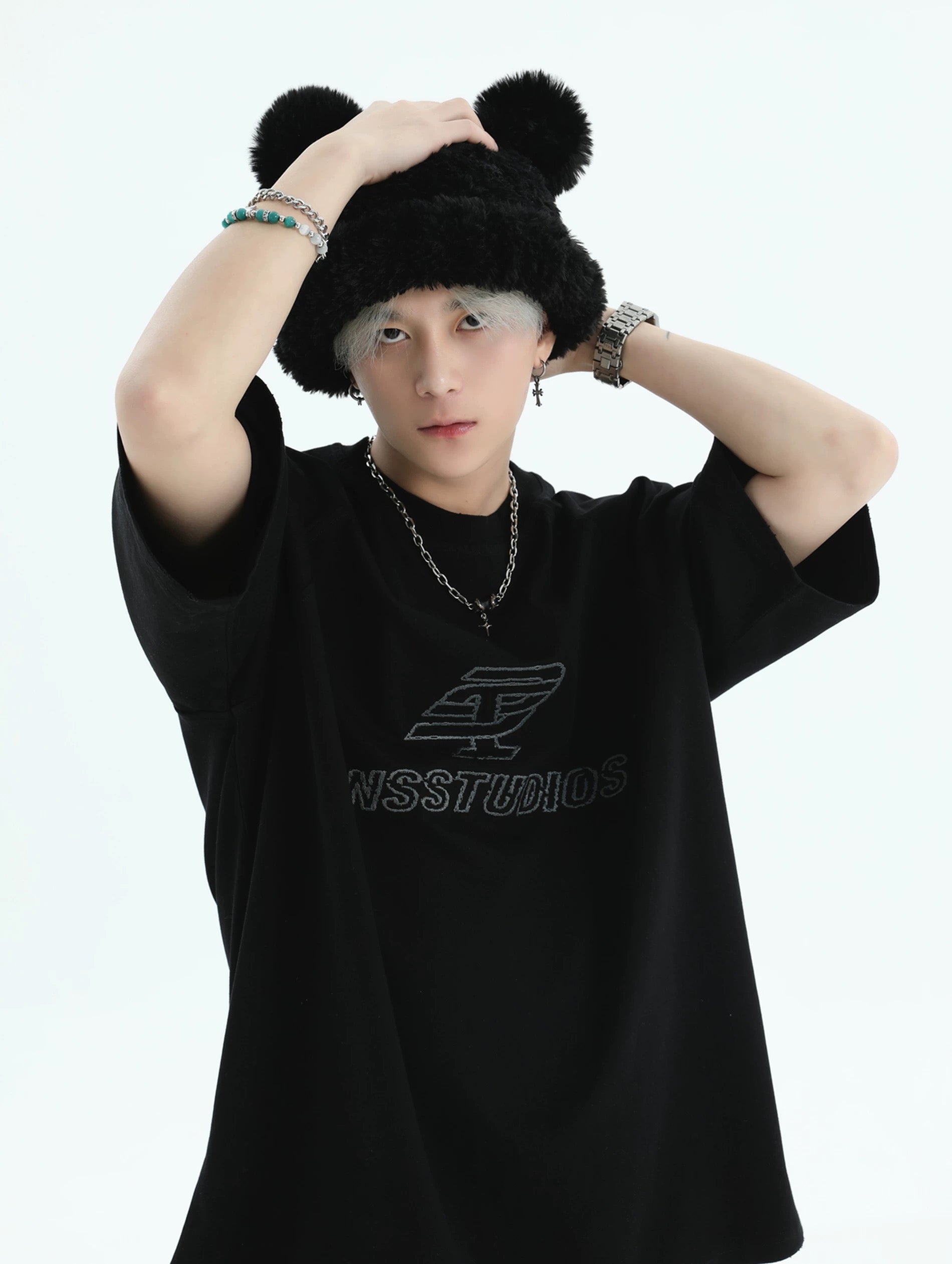 INS MP EMBRDB BLACK TEE